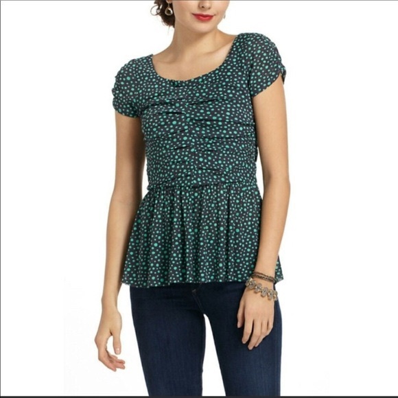 Anthropologie Tops - 3/$12🌿Postmark polka dot peplum blouse